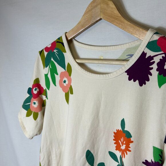 Spartina 449 Shelter Cove Arden Cream Multi Floral Olive Stripe SS T-Shirt Sz L - Picture 4 of 11